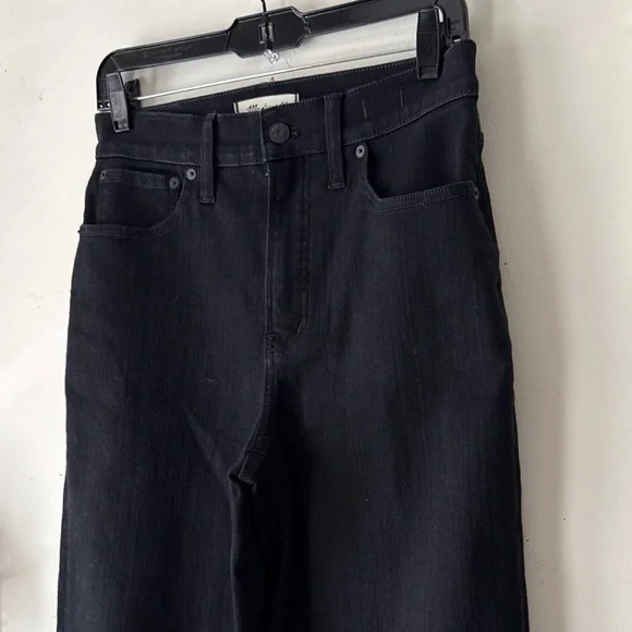 Madewell The Perfect Vintage Wide-Leg Jean Black Rinse Wash Super Stretch Sz 27 - Picture 5 of 13